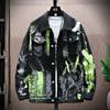Hip Hop Black Male Jean Coats Men's Denim Jacket Wite Autumn Outerwear Menswear