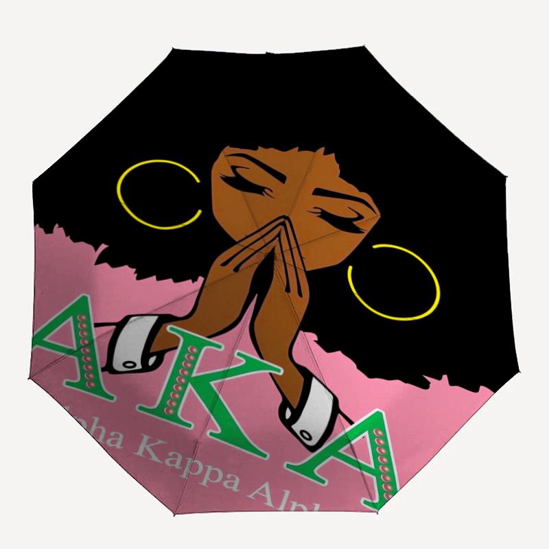 AKA Theme Automatic Umbrella, Lightweight & Portable, 8 Rib, Perfect for Outdoor Travel, Birthdays, Christmas, Gifts.