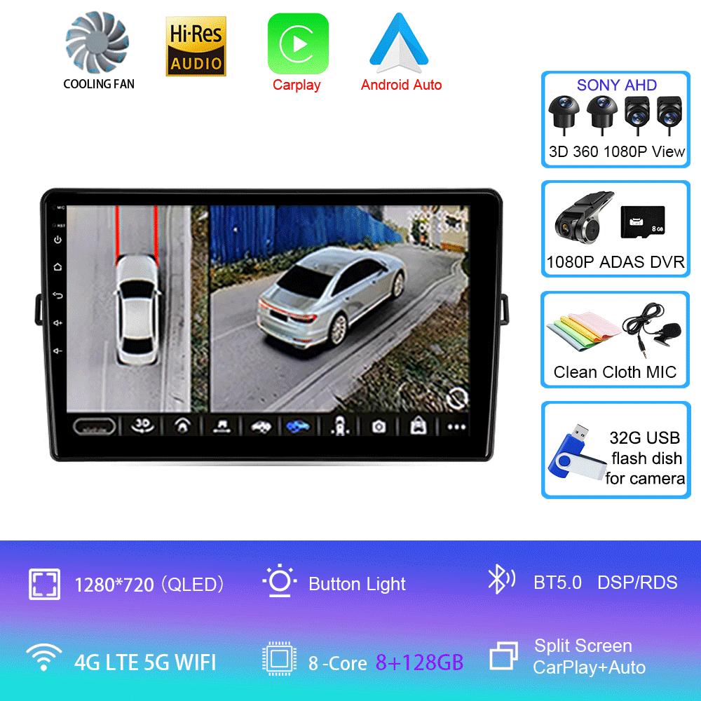 Car Radio Android 14 For Toyota Auris E150 2006 2007 2008 2009 2010 2011 2012 Multimedia Stereo Player Wireless Auto Carplay DVD