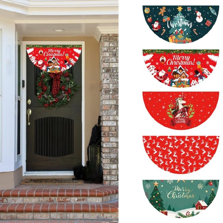 Christmas Fan Flag Door Decoration Polyester Materials Holiday Party Supplies Easy To Hanging Banners Accessory