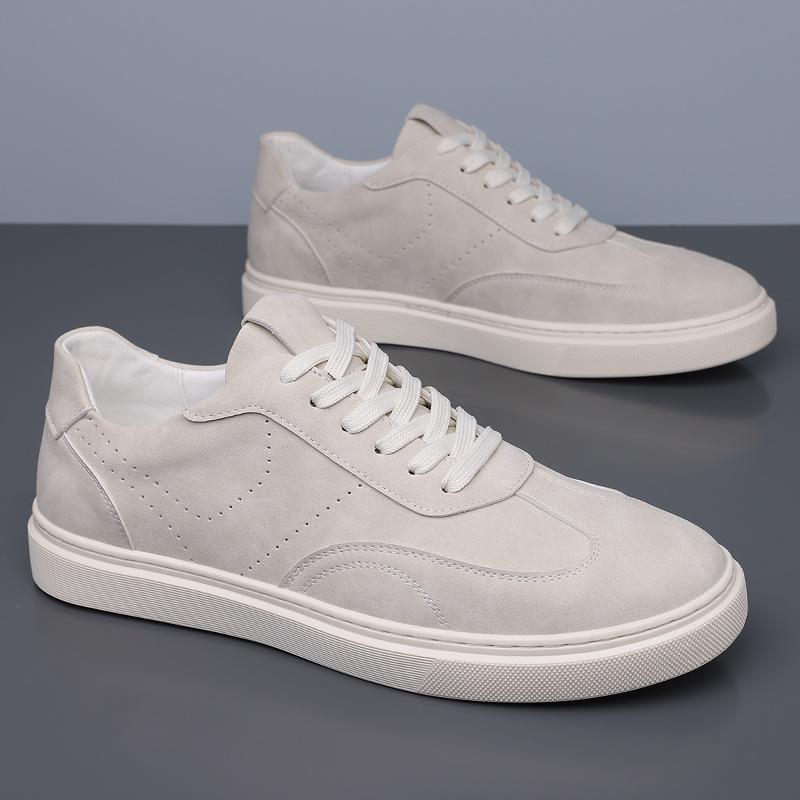 Men'S Plus Size Suede Casual Sneakers Round Toe Lace-Up Breathable Comfortable British Style Skateboarding Shoes Designer Shoes