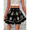 Fashion Summer Bohemian Vacation Women's Wide Leg Shorts High Waisted Casual Loose Female Shorts Printed Vintage Women's Beach Pants New