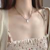 Square Card Chain Lucky Letter Necklace Female Retro Female Trendy Temperament Cold Style Collarbone Chain