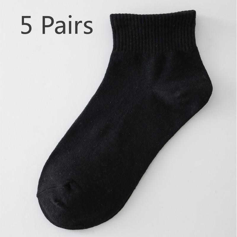 5 Pairs of Female Spring and Summer Versatile Cotton Breathable Sweat Absorbing Student Sports Socks