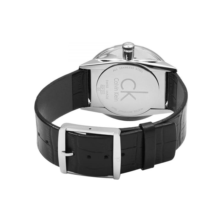 Calvin Klein Quartz Watch Leather Strap 41Mm Gray Dial 30M Water Resistance Men watches K2Y211C3