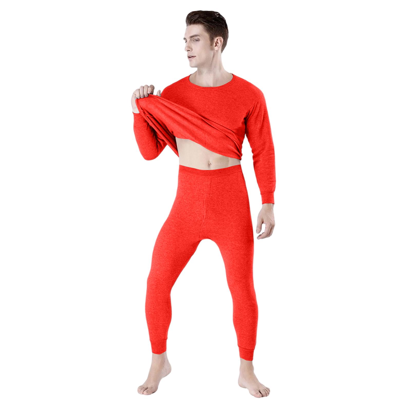 

Men s Thermal Underwear Set, And Winter , Thin, Color Thermal Underwear. L червоний