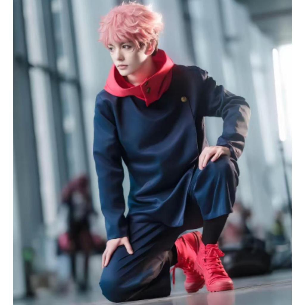 Anime Tokyo Itadori Yuji Cosplay Costume Jujutsu Kaisen Outfit Full Set for Halloween Party