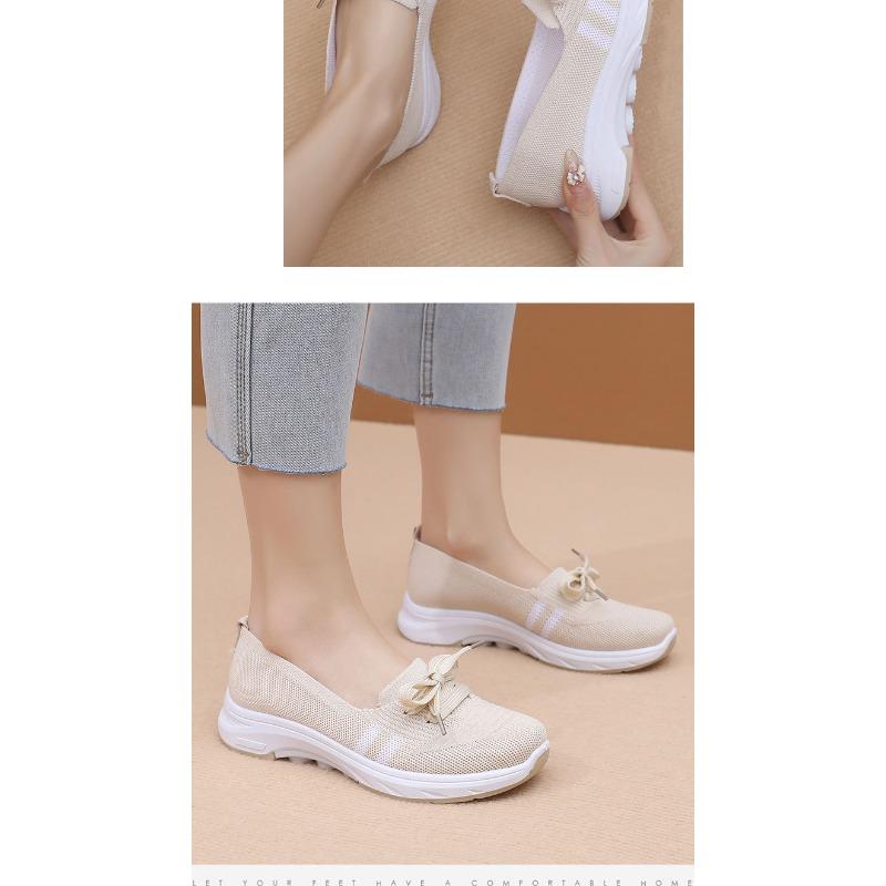 Spring and Autumn Women's New Foot Comfortable Soft Sole Walking Shoes Casual Fashion Sports Women's Shoes Middle-aged and Elderly Flat Shoes
