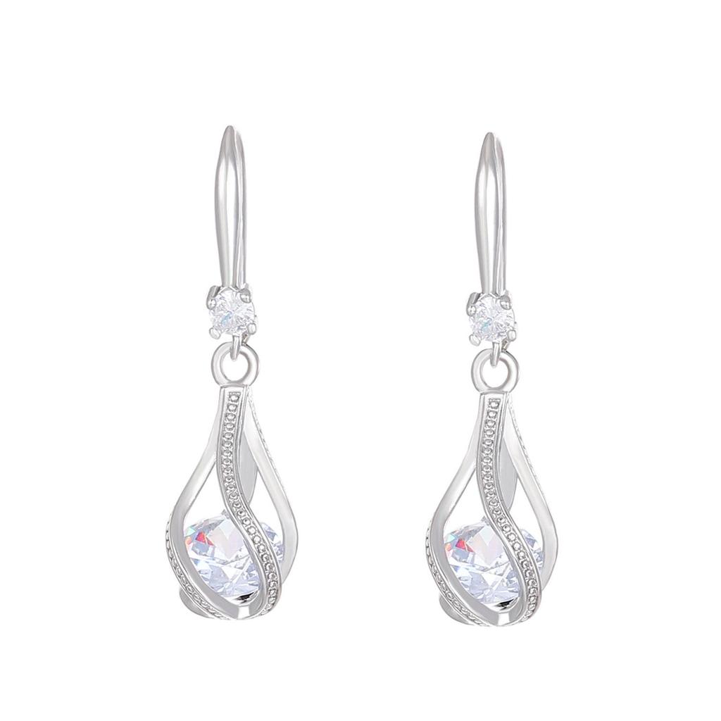 Zirkon Tropfen Kristallohrringe: Elegantes drehbares Hohldesign für Hochzeiten & Bräute