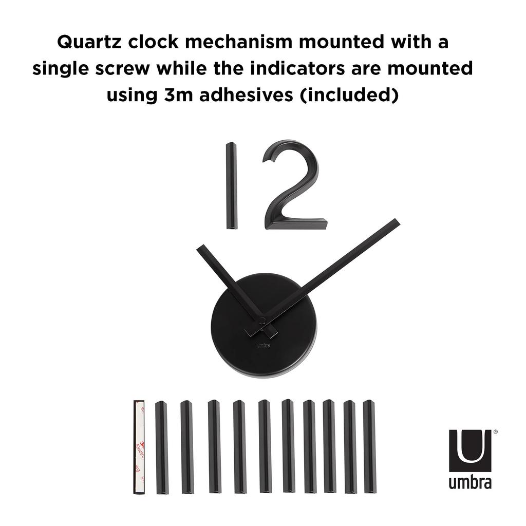 Umbra Wall Clock Stylish Stick Wall Clock Wall Decor Art DIY Analog Silent Overseas Interior Korean Interior BLINK 21005400040 Black