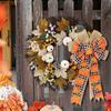 3pcs Large Fall Bows, Pumpkin Plaid Print Bows For Wreaths, 11"x19.7" Thanksgiving Ribbon Bows For Home Indoor Outdoor Decoration Ornament