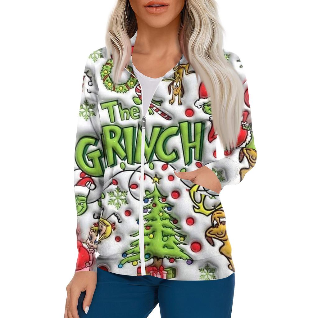 Women Long Sleeve Pattern Pocket Working Stand-up Collar Single-breasted Protective Overalls Cardigan Jacket Top