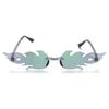 Fashion Fire Flame Sunglasses Unisex Trendy Rimless Sunglasses Metal Frame UV400 Sun Glasses Shade Motorcycle Goggles