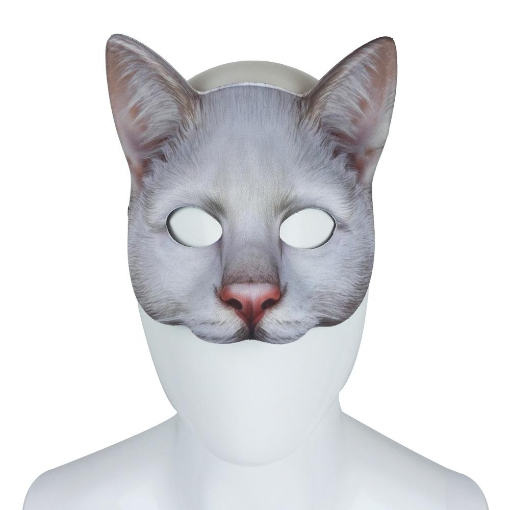 3pcs Realistic Cat Masks for Halloween Christmas Easter Party Party Accessory