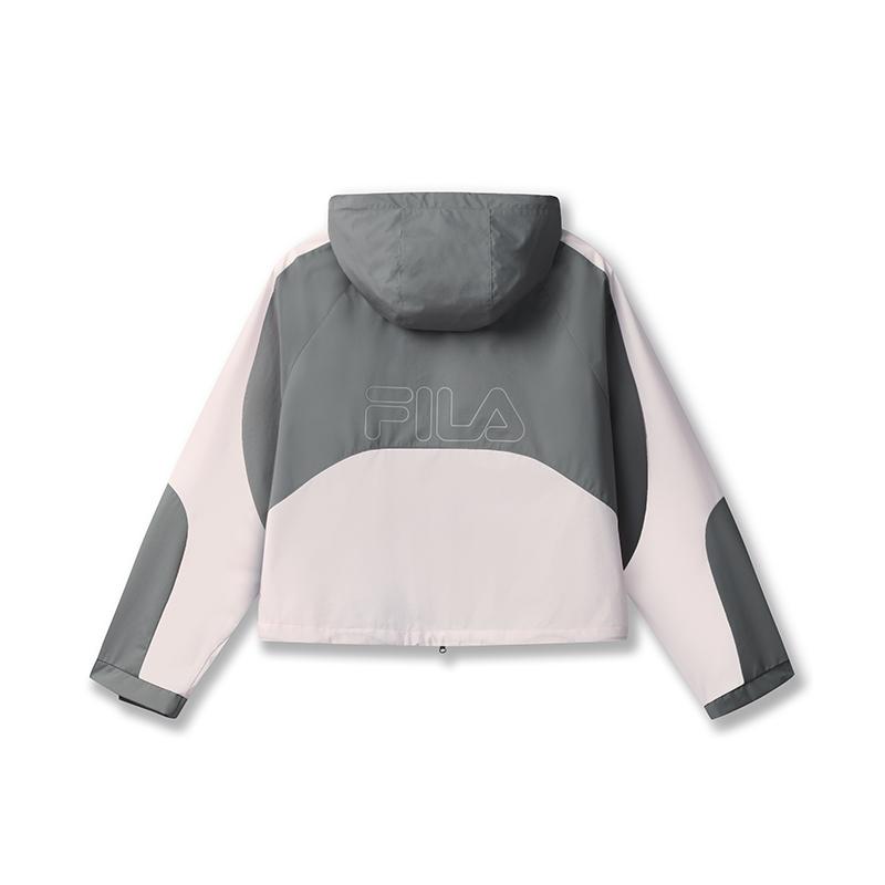 Fila Original Color Block Warm Outdoor Windbreaker Jacket Women Jackets Cloud-Gray F11W539702F-DY