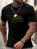 Short Sleeve TShirt Mountains And Sun Mens 100 Cotton Pattern Printed Shirt Summer Round Neck Breathable Casual Cool Tee