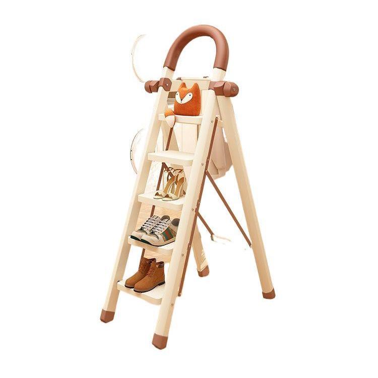 Household Indoor Folding A-Frame Ladder: Multifunctional Clothes and Quilt Drying Rack with Four to Six Steps