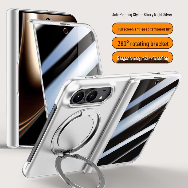 Apple iPhone Duo Foldable Magnetic Case with Rotating Bracket and Anti-Drop Protection.