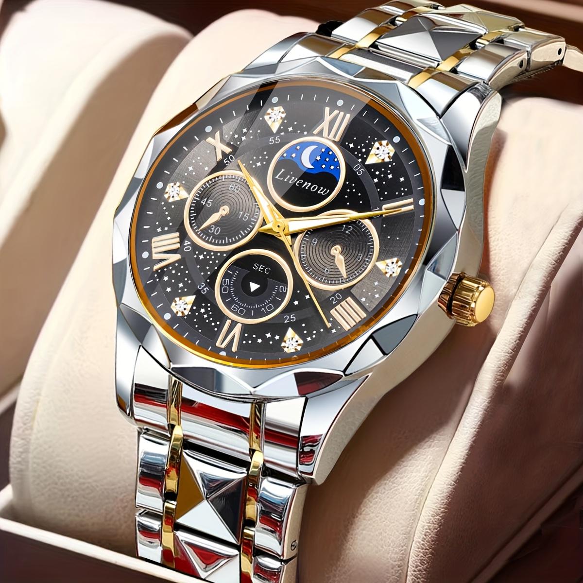 

Fashion Men Clock Sports Man Wristwatch Stainless Steel Men s Quartz Watches чорний