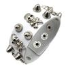 Wide PU Leather Punk Skull Bracelet 1Pcs Star Pattern Adjustable Goth Cuff Bangle for Men Women Holiday Gift