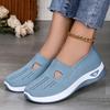 Women's shoes large size casual shoes flying woven breathable shoes women's lightweight and comfortable mesh shoes soft sole shallow mouth single shoe