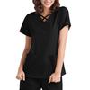 2 stk/sett Unisex sykehusuniformsett V-hals kortermede lommer Topper Elastiske midjebuksesett Hurtigtørkende sykehus tannpleie scrubs uniformer
