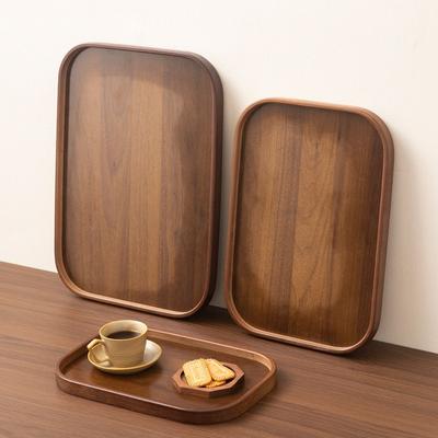 Rectangle Wood Tray Retro Style Fruit Plate Handmade Craft Serving Tray  Coffee Table