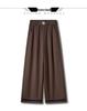 Spring 2025 Casual Plus Size Wide Leg High Waist Pants, Thin Drapey Summer Style, Khaki & Black