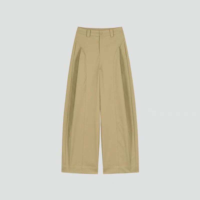 Women s Spring 26 Wide-Leg Trendy Bass Pants - Pleated, Loose, Korean Style, Casual, Versatile Banana Pants XXL хаки