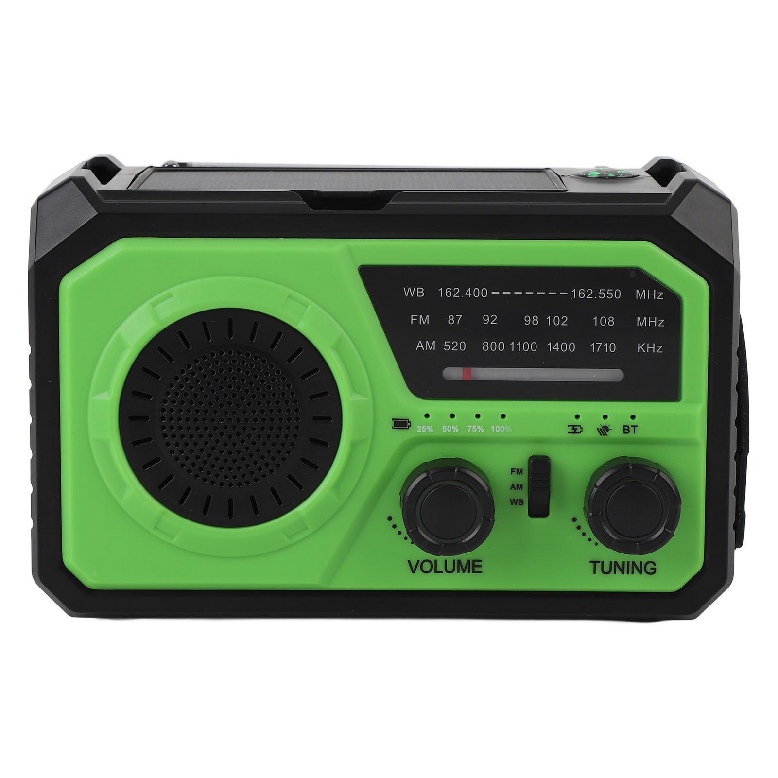 

Аварийное радио 16000 мАч Тип C с питанием от солнечной батареи, ручная зарядка, метеорологическое радио с функцией напоминания SOS