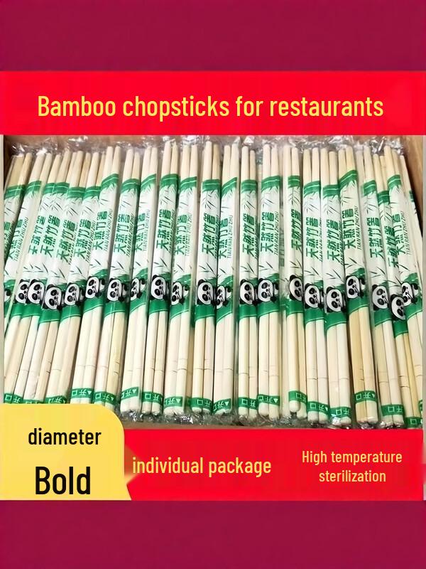 ZISIZ Dicke Einweg-Bambusstäbchen