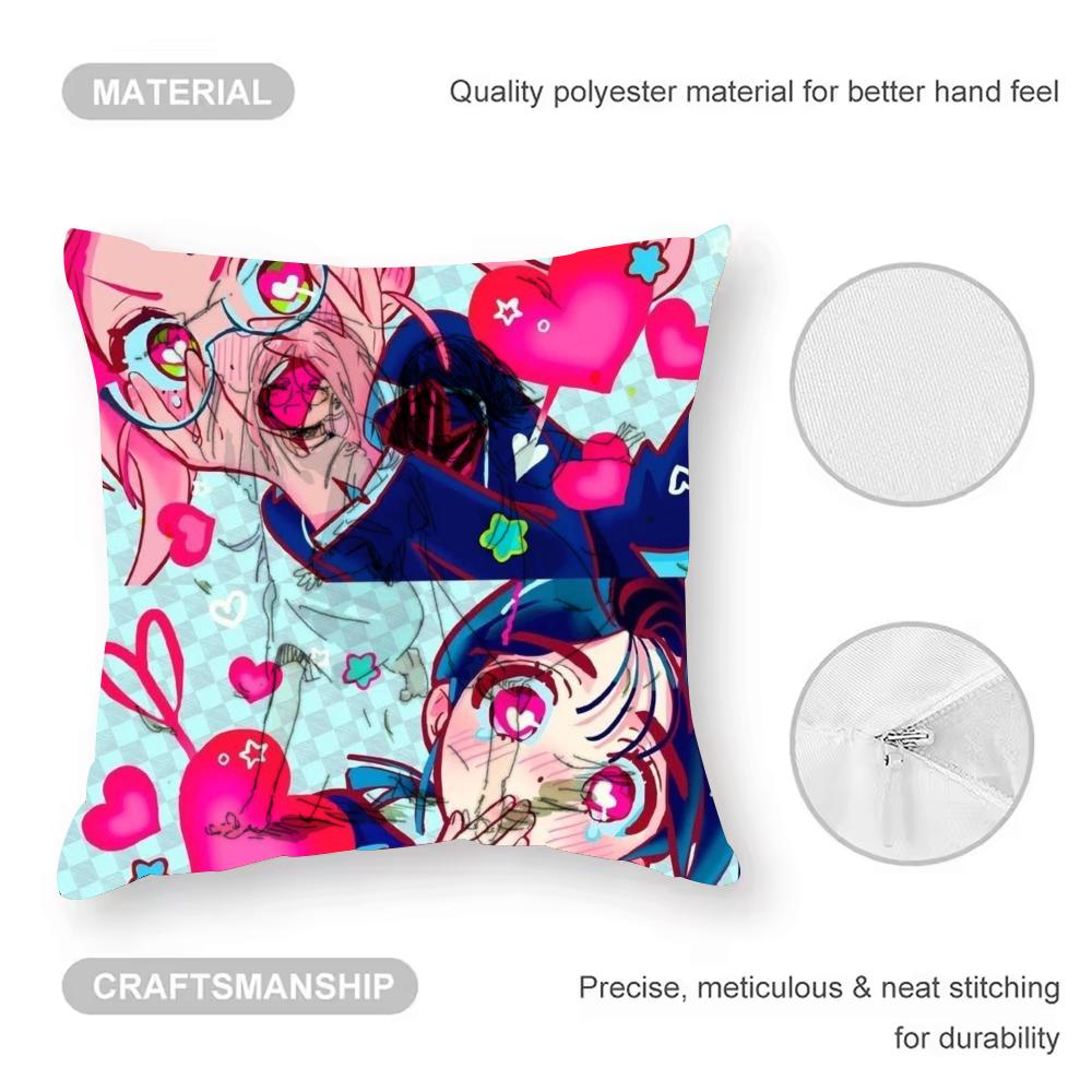Cushion Cover Pattern Printed Pillowcase For Living Room Sofa Cushion Cover & Bedroom Decor Game A-Alien Stage-Sua And Mizi