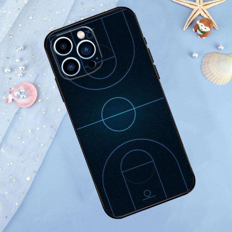 Basketball Court Diagram Phone Case For iPhone 13 11 12 14 15 16 Pro Max 7 8 Plus XR XS Max X Silicone Cover