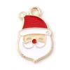 10 PCs Cartoon Christmas Charms Enamel Snowman Santa Claus Gold Color Metal Pendants For DIY Making Necklace Jewelry Findings