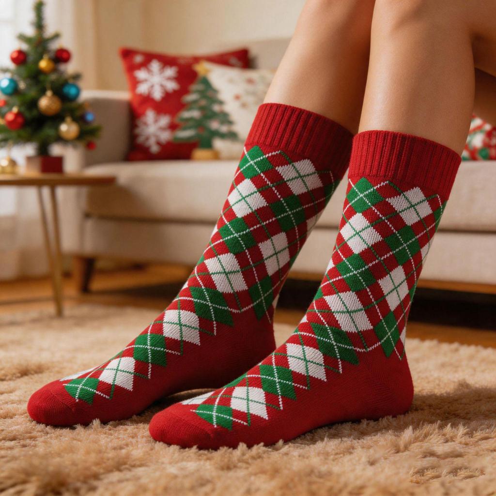 50 Christmas Stocking Styles: Autumn/Winter Cartoon Mid-Calf Socks, Perfect Holiday Gift