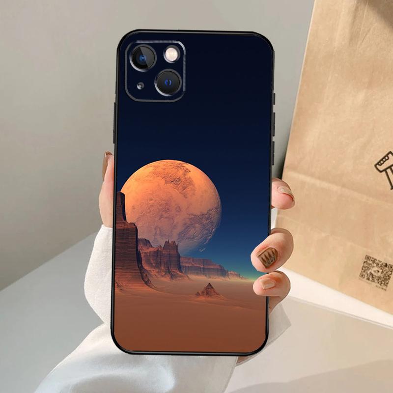 Moon Stars Space Phone Case For iPhone 17 Air 16 15 14 13 12 11 Pro Max 12 13 mini 15 16 Plus 16e Cover Coque