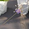 Alloy Tassel Hairpin with Jade Flower and Pearl Perfect for Kimono and Tomesode Hair Accessory Hairpin, Kanzashi, Design, (Furisode) (Tomesode),