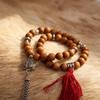 Exquisite Sandalwood Multi-strand Bracelet with Ethnic Buddhist Beads