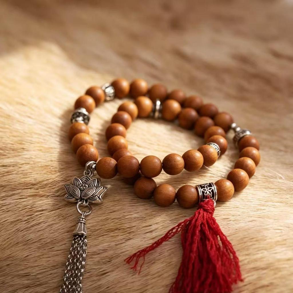 Exquisite Sandalwood Multi-strand Bracelet with Ethnic Buddhist Beads