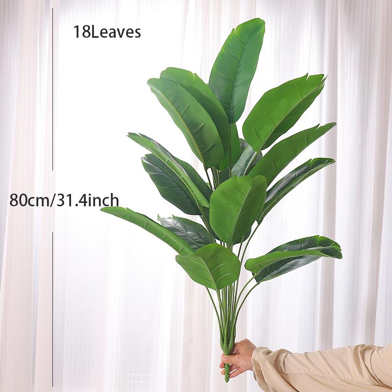 1pc Large Tropical Palm Tree Artificial Plants Fake Banana Plants Leaves Real Touch Plastic Monstera For Home Garden Party Decor