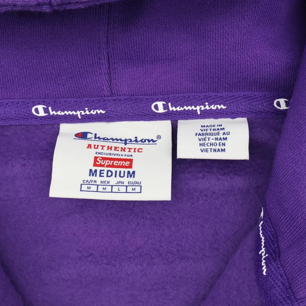 Supreme Champion Zip Up Hooded Sweatshirt Purple