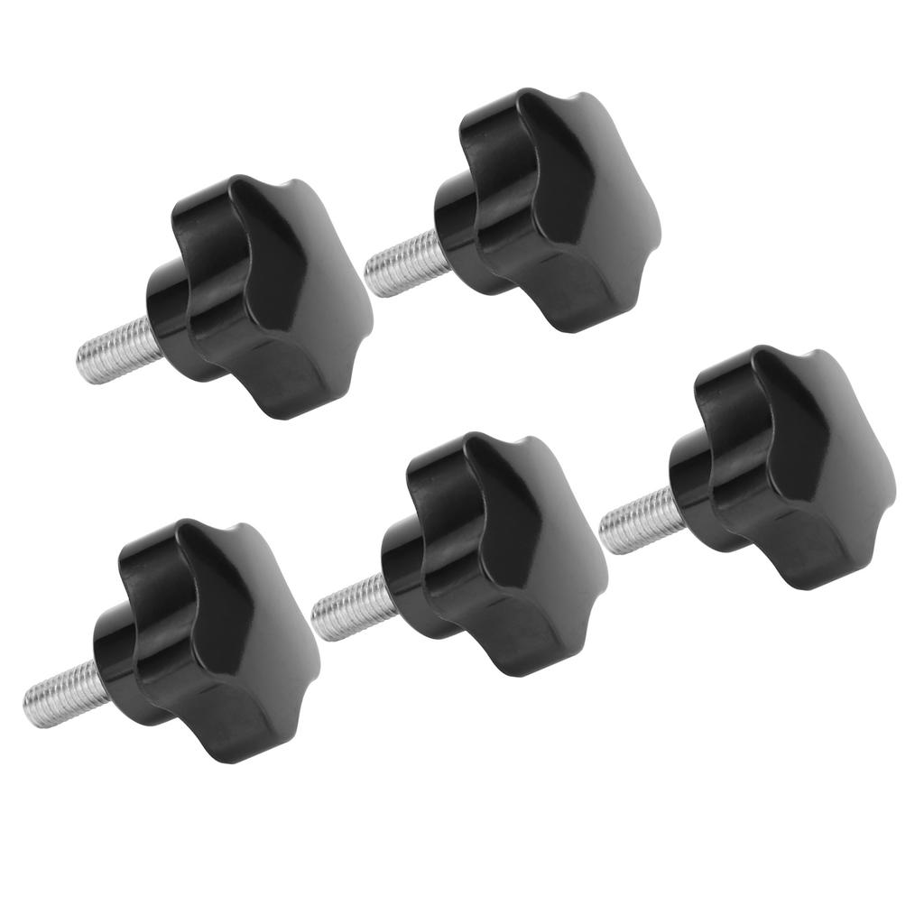 5Pcs Knob Bolt Lathe Hand Grip Twist Knob Nut Screw FiveStar Plum Locking Handle M8x40x20