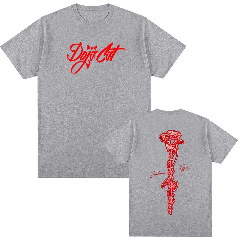 

Doja Cat - Заздрісний Тип Футболка 2025 Літо Рок 100% Бавовна Одяг Круглий Виріз Одяг Американського Репера XS сірий колір