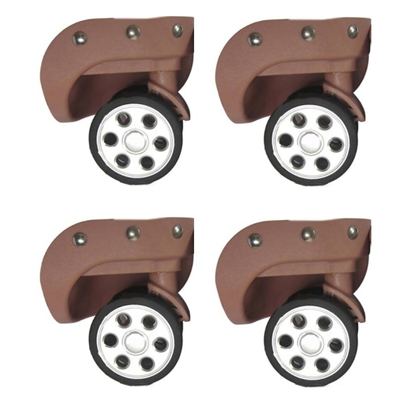 4 Stück Gummi-Trolley-Rollen Ersatz für Gepäckbox 60x12mm/55x12mm Schwerlast-Kofferrolle 360 Grad Schwenkbares Set
