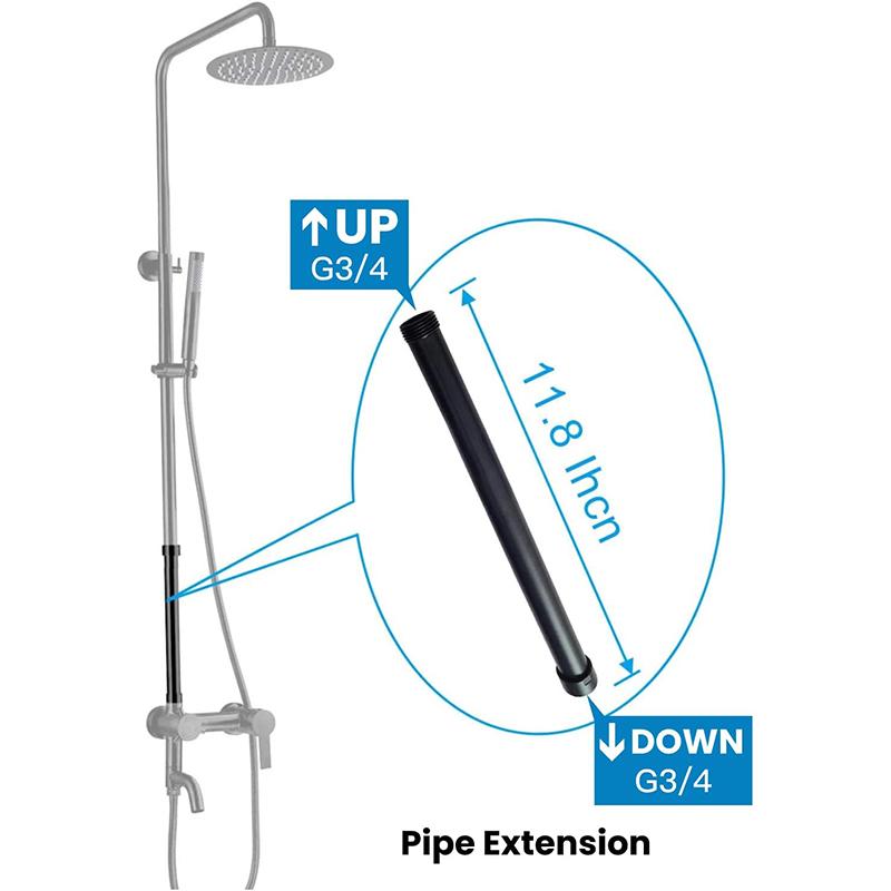 20/30/40/50cm Duschverlängerungsrohr G3/4 Rund Badezimmer Duscharm Edelstahl Rundes Duschverlängerungsrohr Verlängerungsrohr