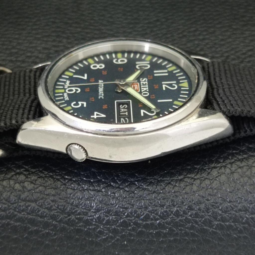 JAPAN 6309A VINTAGE SEIKO 5 AUTOMATIC MENS BLUE COLOR DIAL WATCH A701328-5 R206a-a701328