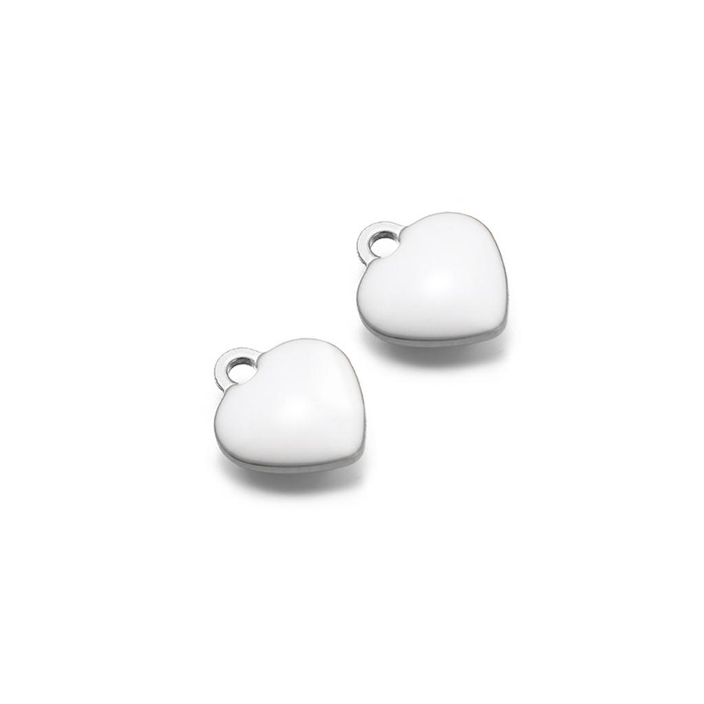 20 Piece 304 Stainless Steel Valentine's Day Charms Heart Double-sided Enamel Pendants For Necklace Earrings DIY Making Findings