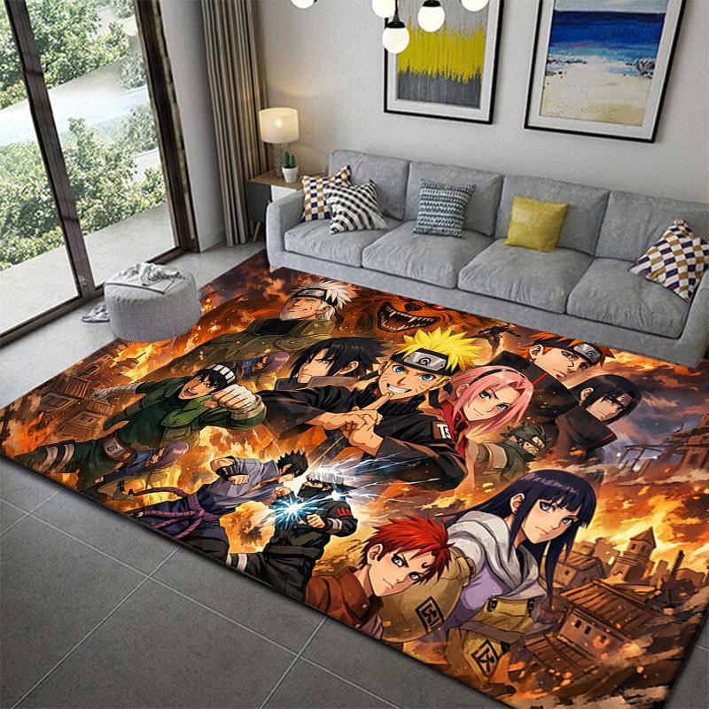 Naruto Populární Koberec pro Obývací Pokoj Ložnici Domácí Dekorace Pohovky, Dětská Protiskluzová Podlahová Rohožka