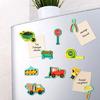 Construction Site Fridge Magnets for Toddlers, 50 PCS Refrigerator Magnets for Kids, Create a Scene Magnetic Play Sticker Book Travel Game