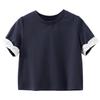 Hacikis Kids' 2026 Summer Stretchy Knit Round Neck Short Sleeve T-Shirt